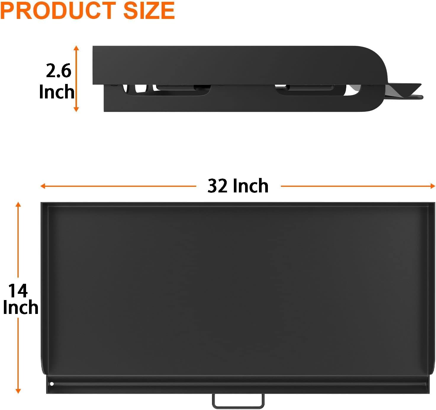 Griddle for Camp Chef 14' 2-Burner Stove Cooking Systems, Professional Carbon Steel Flat Top Griddle with Carry Bag for Camp Chef Outdoor Cooking Equipment, 14 x 32 Inch, Black