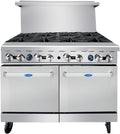 Atosa AGR Commercial Gas Range, 48' Gas Range, (8) Burners Top, (2) 20' Standard Ovens, Natural Gas (AGR-8B-NG)