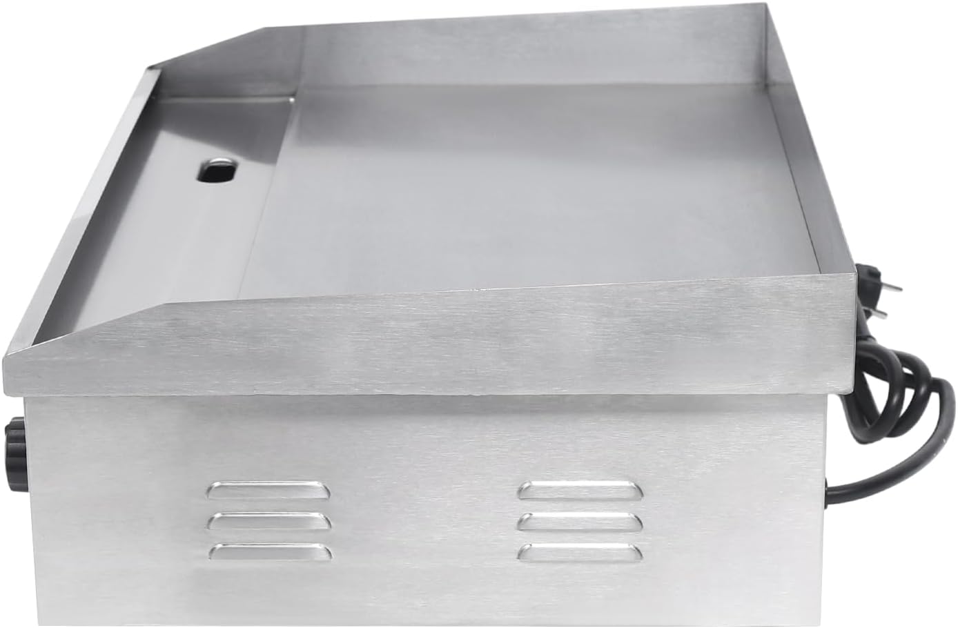 1600W Flat Top Grill Commercial Electric Griddle Adjustable Thermostatic Control Countertop Stainless Steel Restaurant Teppanyaki Cooking Stove for Outdoor Kitchen,Silver