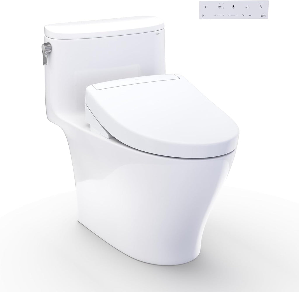TOTO® WASHLET®+ Nexus® One-Piece Elongated 1.28 GPF Toilet and WASHLET S5 Bidet Seat, Cotton White - MW6423446CEFG#01