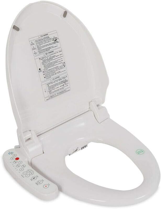 Heated Bidet Toilet Seat with Adjustable Water Temperature- Electric Smart Bidet Seat with Massage Function, Night Light | 1300W Flushing Power | Fits Standard Toilets