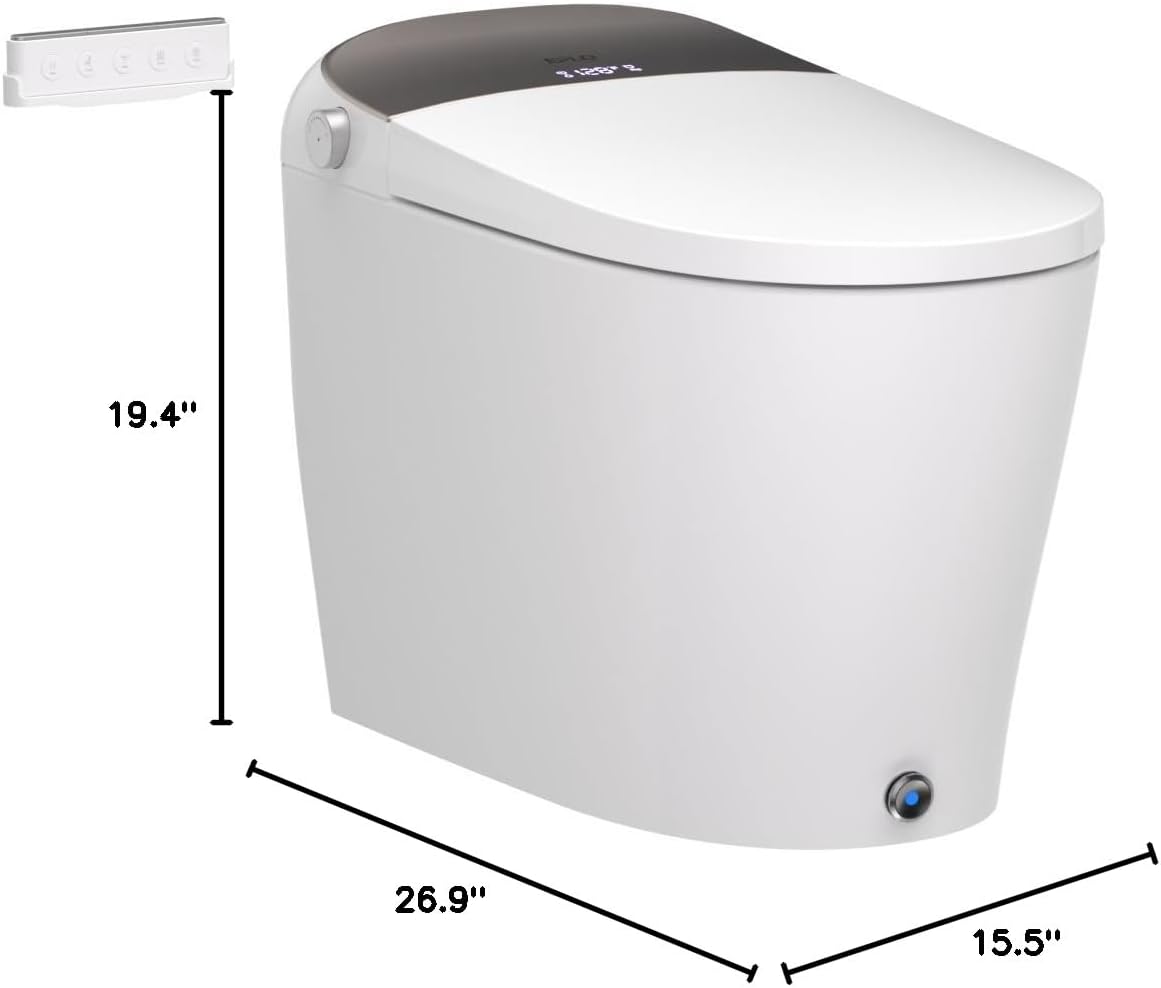 EPLO DP7 Smart Toilet with Bidet Built in,Auto Open/Close,Heated Seat,Automatic Flush Bidet Toilet,Night Light,Elongated Japanese Toilets for Bathroom