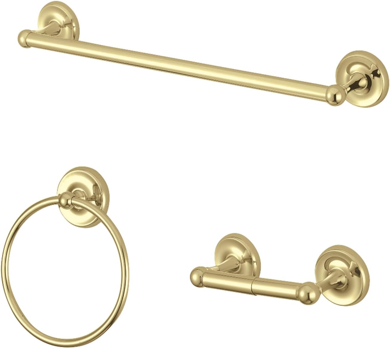 Kingston Brass BAK31248PB Victorian 3-Piece Bathroom Accessory Set, Polished Brass