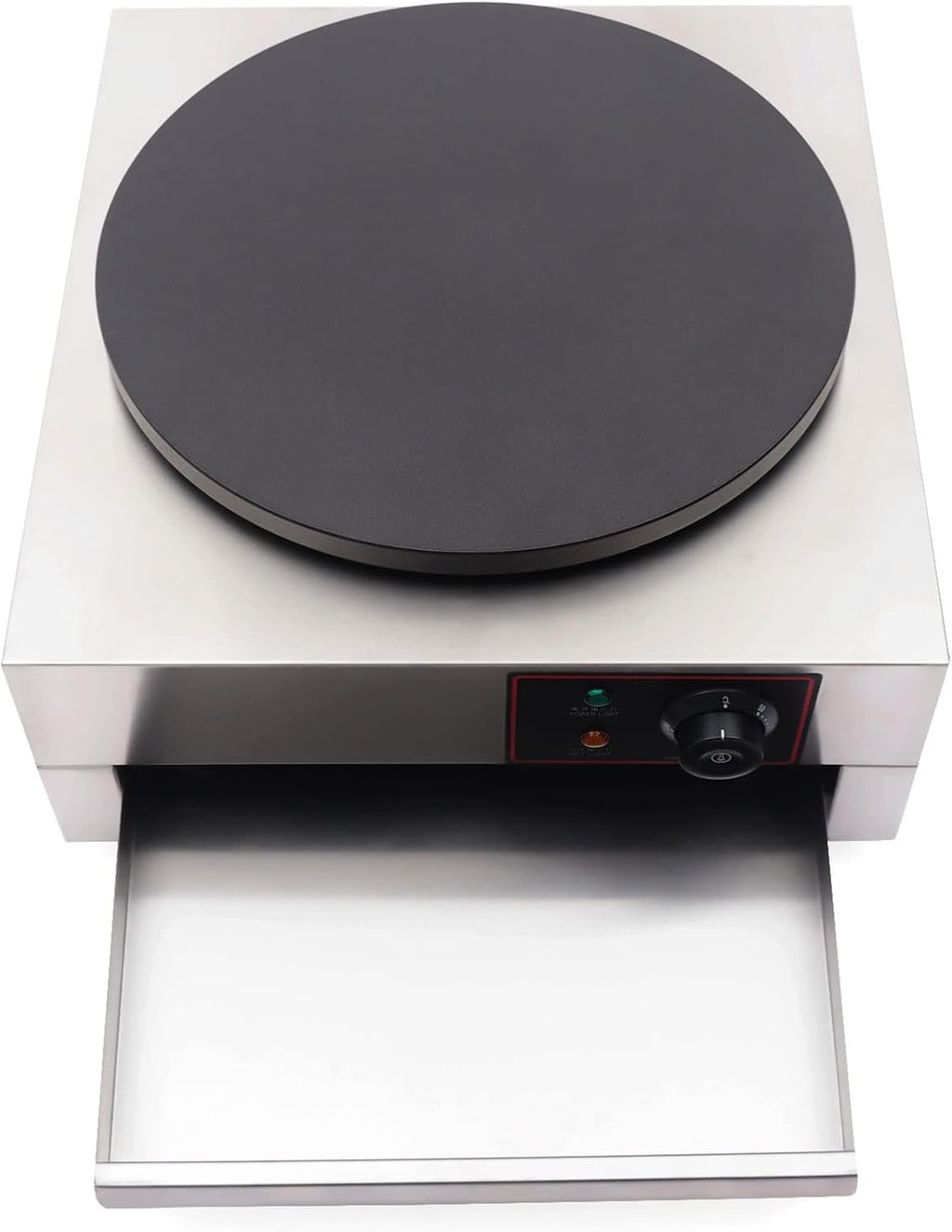 Commercial Crepe Maker Electric Griddle Crepe Maker 16 Inch 1700W Nonstick Professional Crepe Machine Maker, Round Crepe Griddle, 122°F-572°F Temp. Range for Crepes, Blintzes, Tortillas