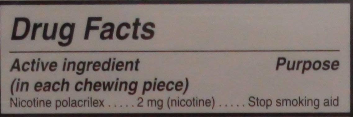Nicotine Gum 2mg Sugar Free Coated Mint Generic for Nicorette 100 Pieces per Box Pack of 4 Total 400 Pieces