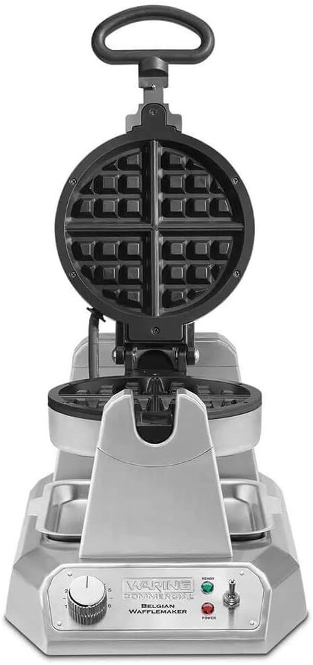 Waring Commercial Belgian Waffle Maker, 25 Waffles per Hour, Rotary Feature for Even Baking, Triple-Coated Nonstick Plates, NSF Certified, WW180X