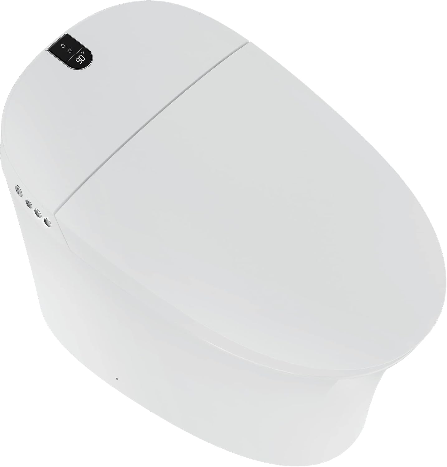 Elongated Smart Bidet Toilet Seat with Dual Flushing - One Piece Heated Toilet Seat Air Dryer - Tankless Toilet Bidet with 6 Levels of Seat and Wind Temperature