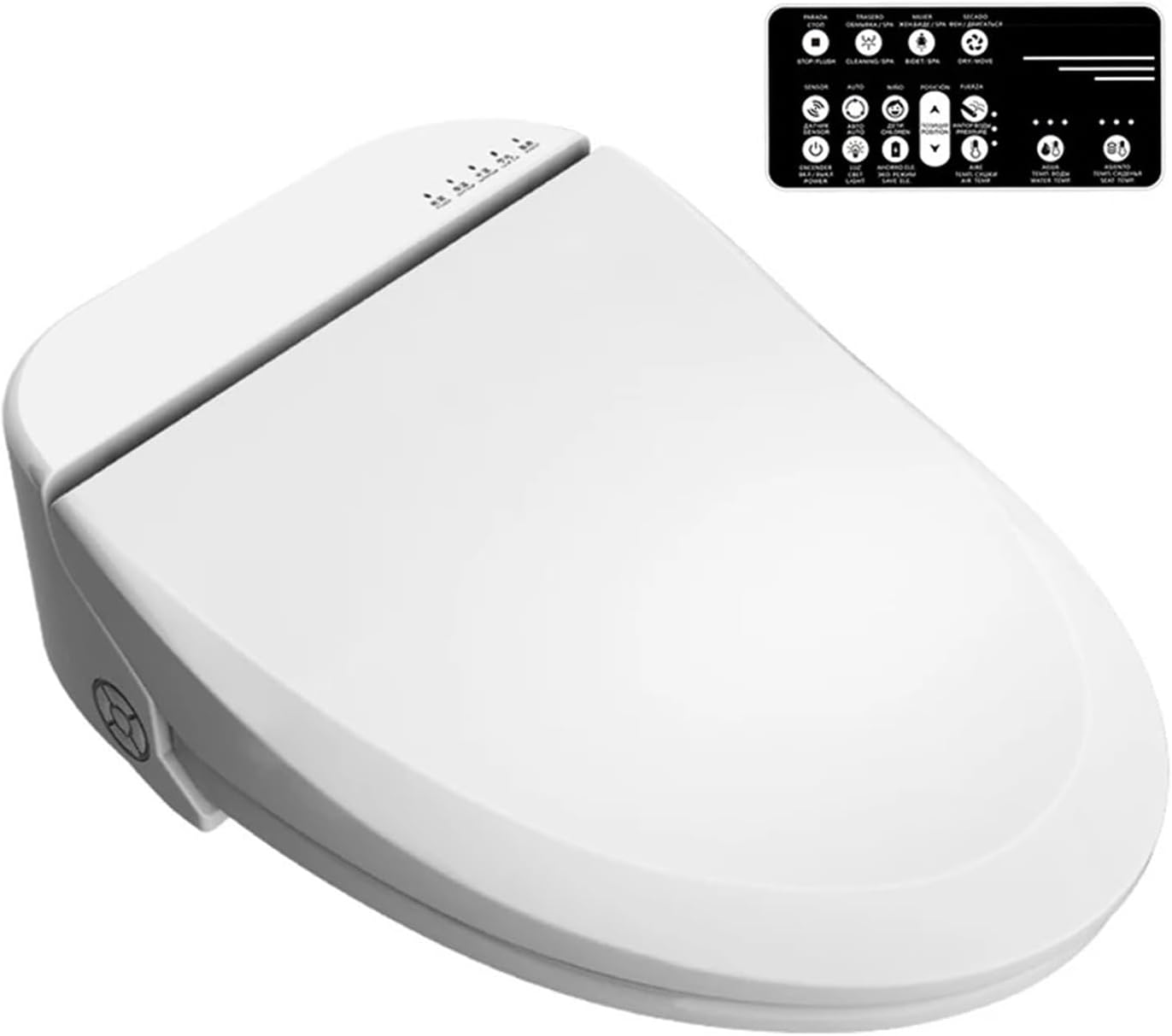Smart toilet seat bidet Electric Bidet cover heat sit led light integrated chair intelligent(White Long Size)