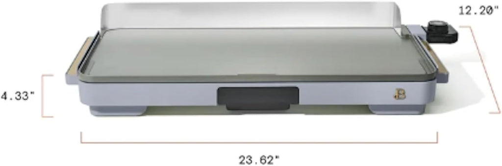 Electric Griddle XL 12' x 22', Nonstick Indoor Countertop Grill, Adjustable Temperature Control, Large Family Size Cooking Surface, Removable Drip Tray (Cornflower Blue)