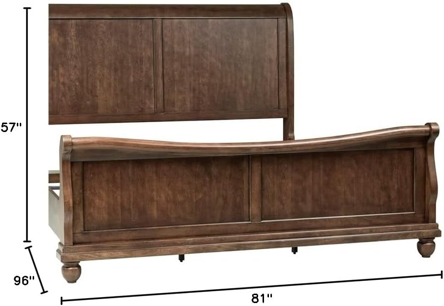 Liberty Furniture Industries Rustic Traditions King Sleigh Bed, Cherry