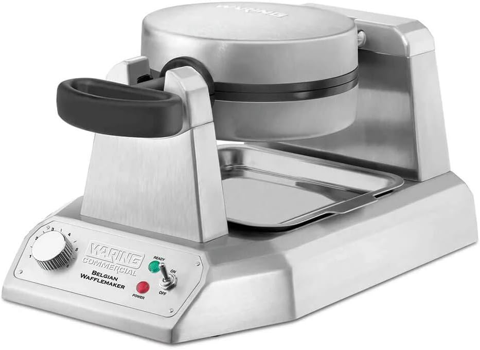 Waring Commercial Belgian Waffle Maker, 25 Waffles per Hour, Rotary Feature for Even Baking, Triple-Coated Nonstick Plates, NSF Certified, WW180X