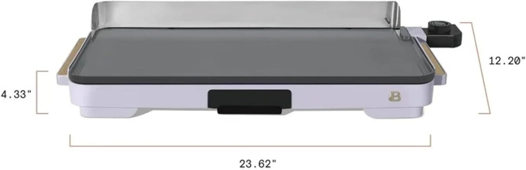 Extra Large Electric Griddle 12x22 Inch, 1500W Nonstick Countertop Griddle with Removable Backsplash and Adjustable Temperature Control for Family Breakfast & Indoor Cooking (Lavender)