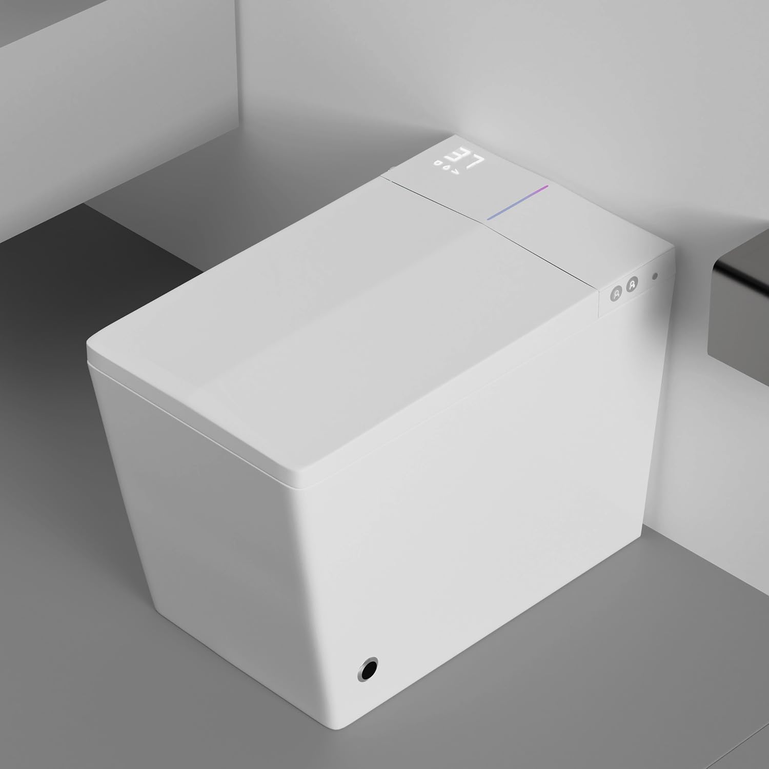 WinZo Elongated Smart Toilet with Tank Built-in,Square Auto Flush, Rectangle Heated Bidet Seat & Drying, Night Light Convenient For Seniors, Luxury Bathroom Or Low Water Pressure Space, White