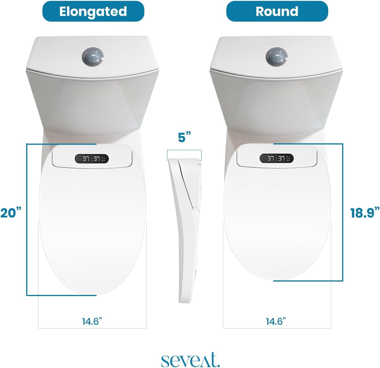 Electric Heated Bidet Toilet Seat – Instant Warm Water, Dryer, Feminine & Rear Wash | Wireless Remote | Self-Cleaning Nozzle | LED Temperature Display | Bathroom Comfort and Hygiene (Elongated)