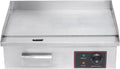 1600W Flat Top Grill Commercial Electric Griddle Adjustable Thermostatic Control Countertop Stainless Steel Restaurant Teppanyaki Cooking Stove for Outdoor Kitchen,Silver