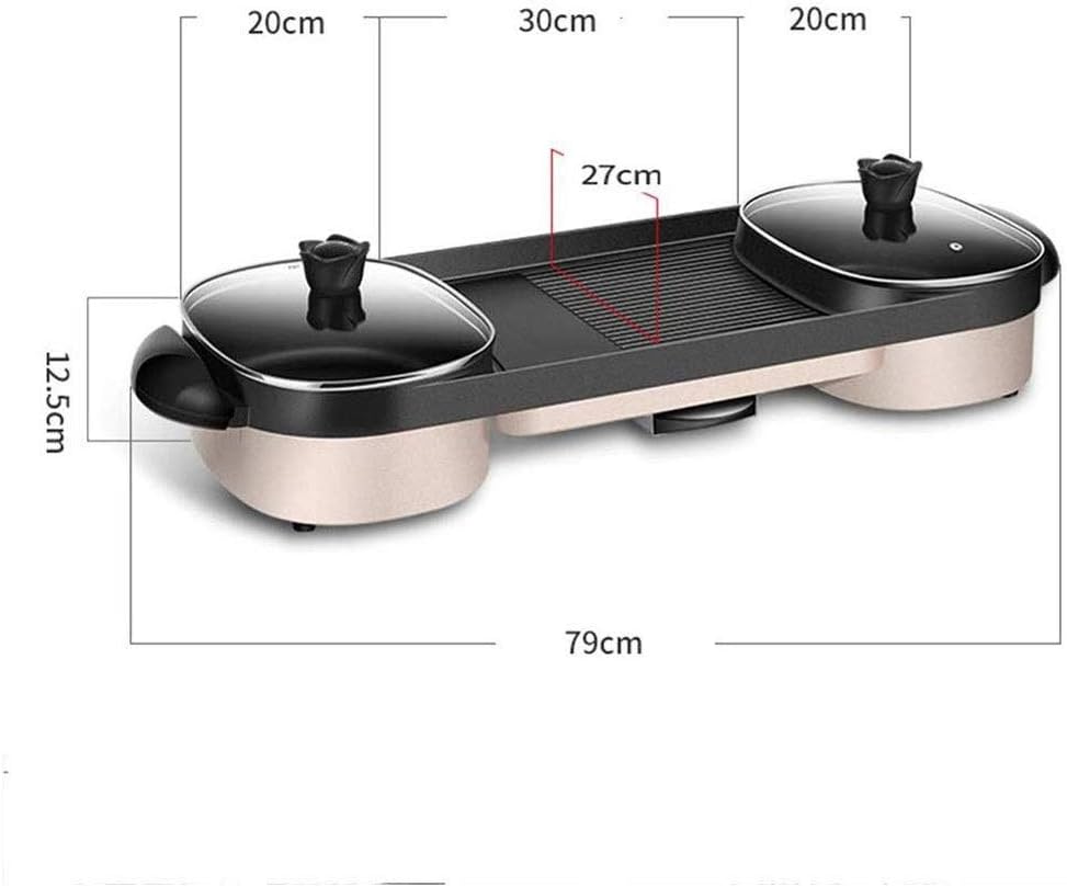 Electric Grill,Indoor Hot Pot Multifunctional, Barbecue Integrated Function 涮 Machine