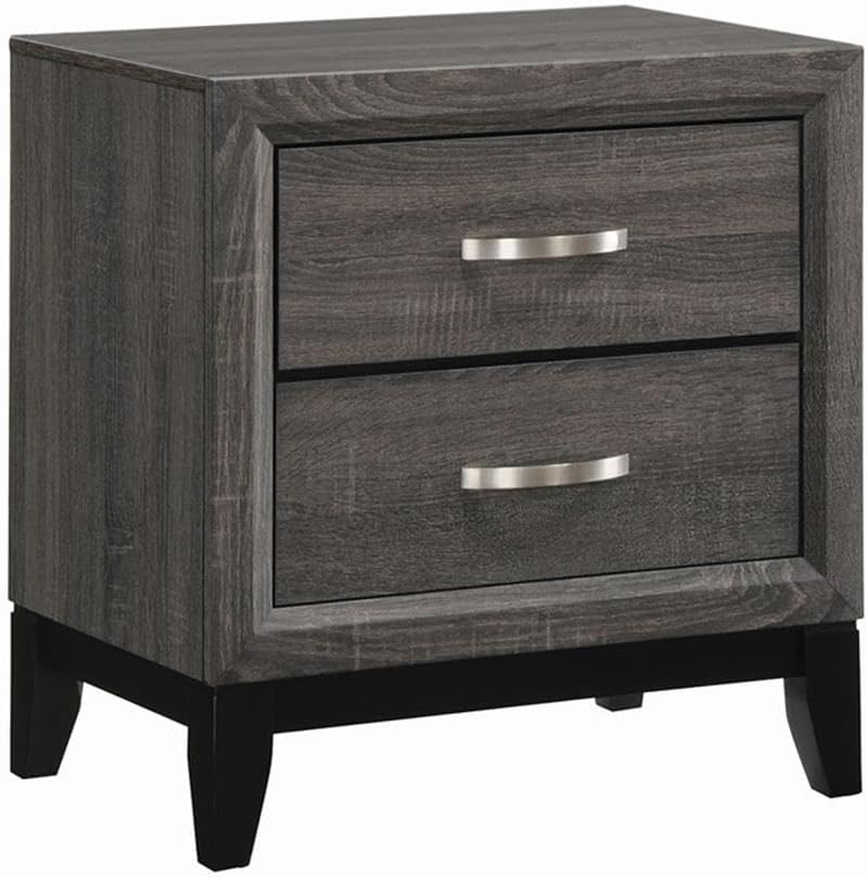 Coaster 5-Piece Transitional Wood Eastern King Panel Bedroom Set in Gray