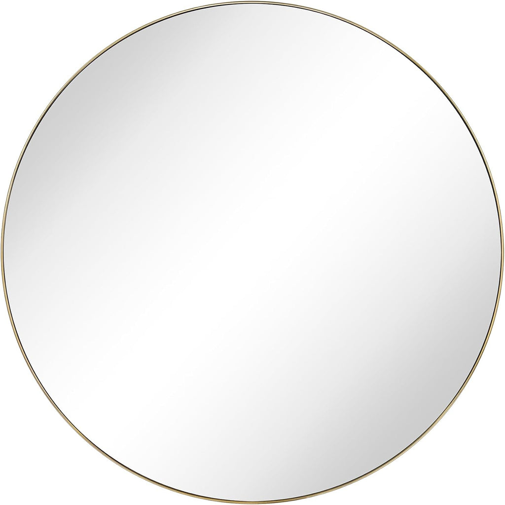 Surface Mount Brushed Gold Round CircleBathroom Medicine Cabinet with Mirror Circlular Shaped Stainless Steel Metal Framed Medicine Cabinets Bathroom Cabinet with Mirror 24'' Diameter