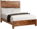 Pemberly Row Queen Panel Bed, Solid Sheesham Wood, Brown Finish, Live Edge Design, 63' H x 64.5' W x 86' D, Durable Wooden Slats, Mid-Century Style, No Mattress, Box Spring Required, Bedroom Furniture