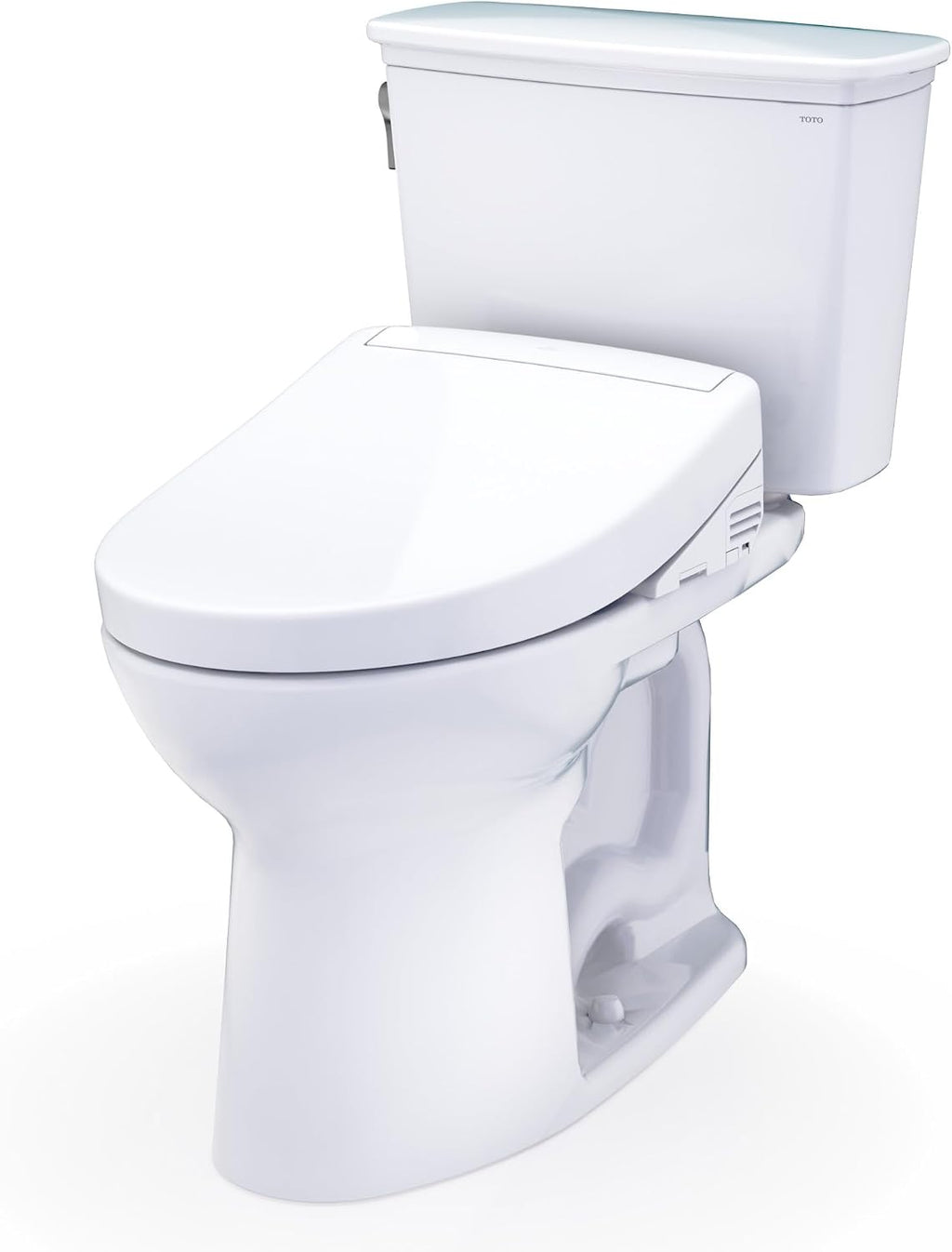 TOTO® Drake® Transitional WASHLET®+ Two-Piece Elongated 1.28 GPF Universal Height TORNADO FLUSH® Toilet with S5 Bidet Seat, Cotton White - MW7863446CEFG.10#01