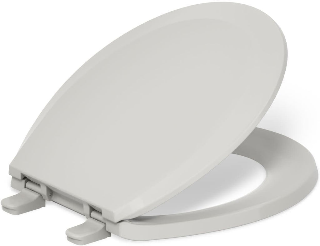 Kohler K-4662-56 Q2 Round Closed-Front Toilet Seat with Quick-Release and Qu, Grey Color LUSTRA, Tender Gray