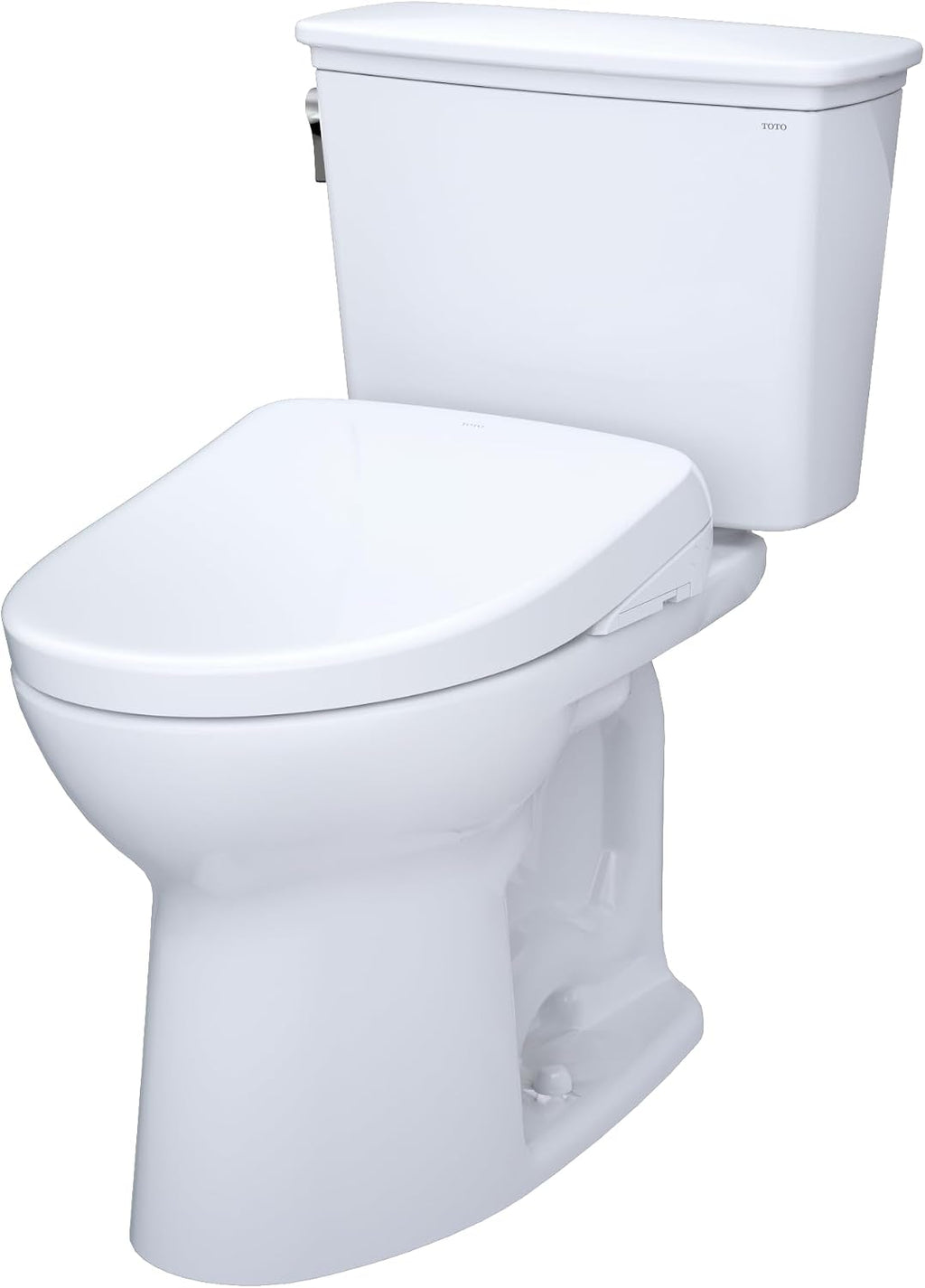 TOTO® Drake® Transitional WASHLET®+ Two-Piece Elongated 1.28 GPF Universal Height TORNADO FLUSH® Toilet with S7 Contemporary Bidet Seat, Cotton White - MW7864726CEFG#01