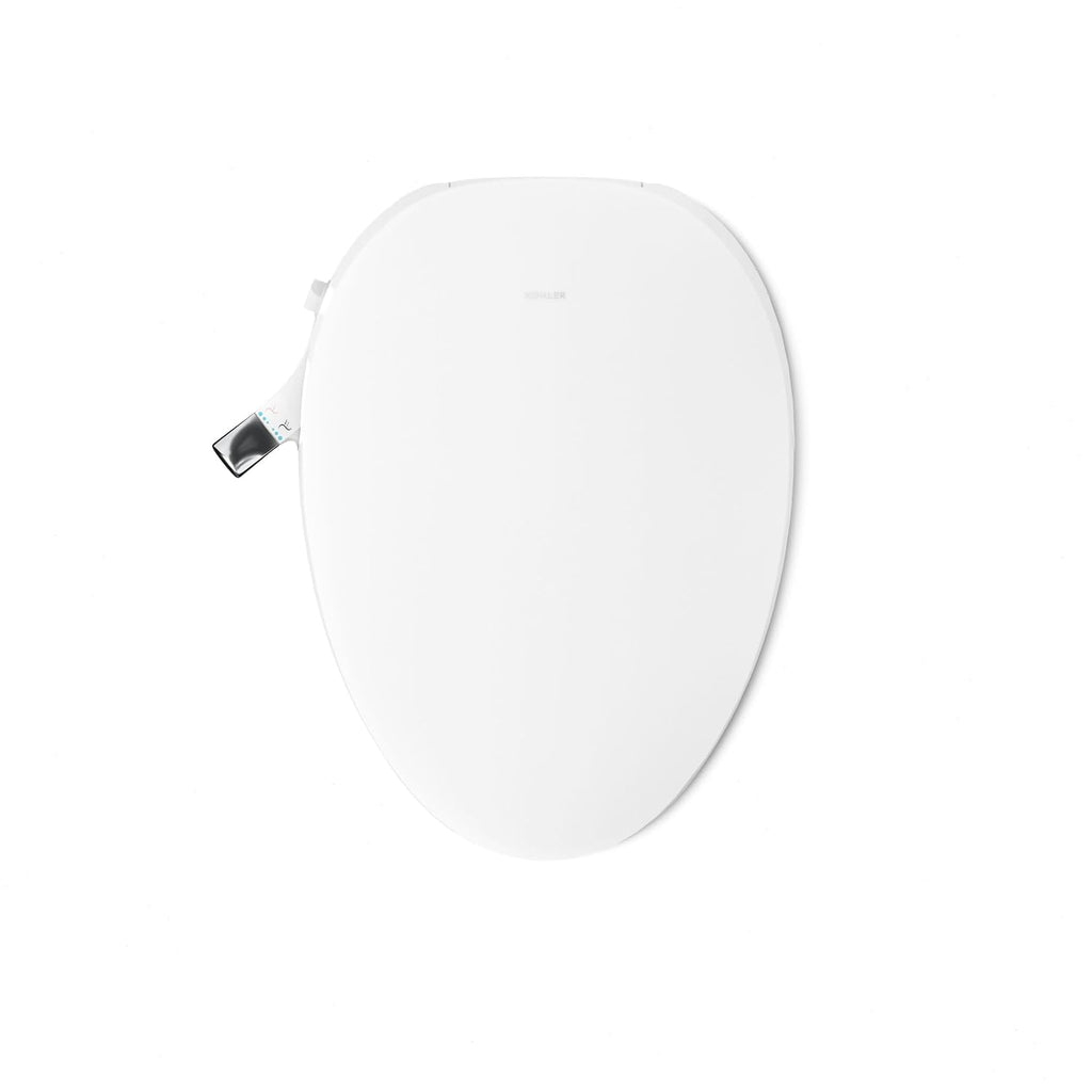 Kohler PureWash M300 Manual Elongated Bidet Toilet Seat, Chrome Handle, Quiet-Close Lid Prevents Slamming, Toilet Bidet, Easy Installation with Quick-Release Hinges, Self-Cleaning Wand