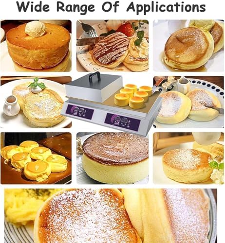 Japanese Souffle Pancake Maker, Non-Stick Electric Griddle with 60-240℃ Temp Control, Stainless Steel Doublehead for Perfect Pancakes & Snacks,Doublehead