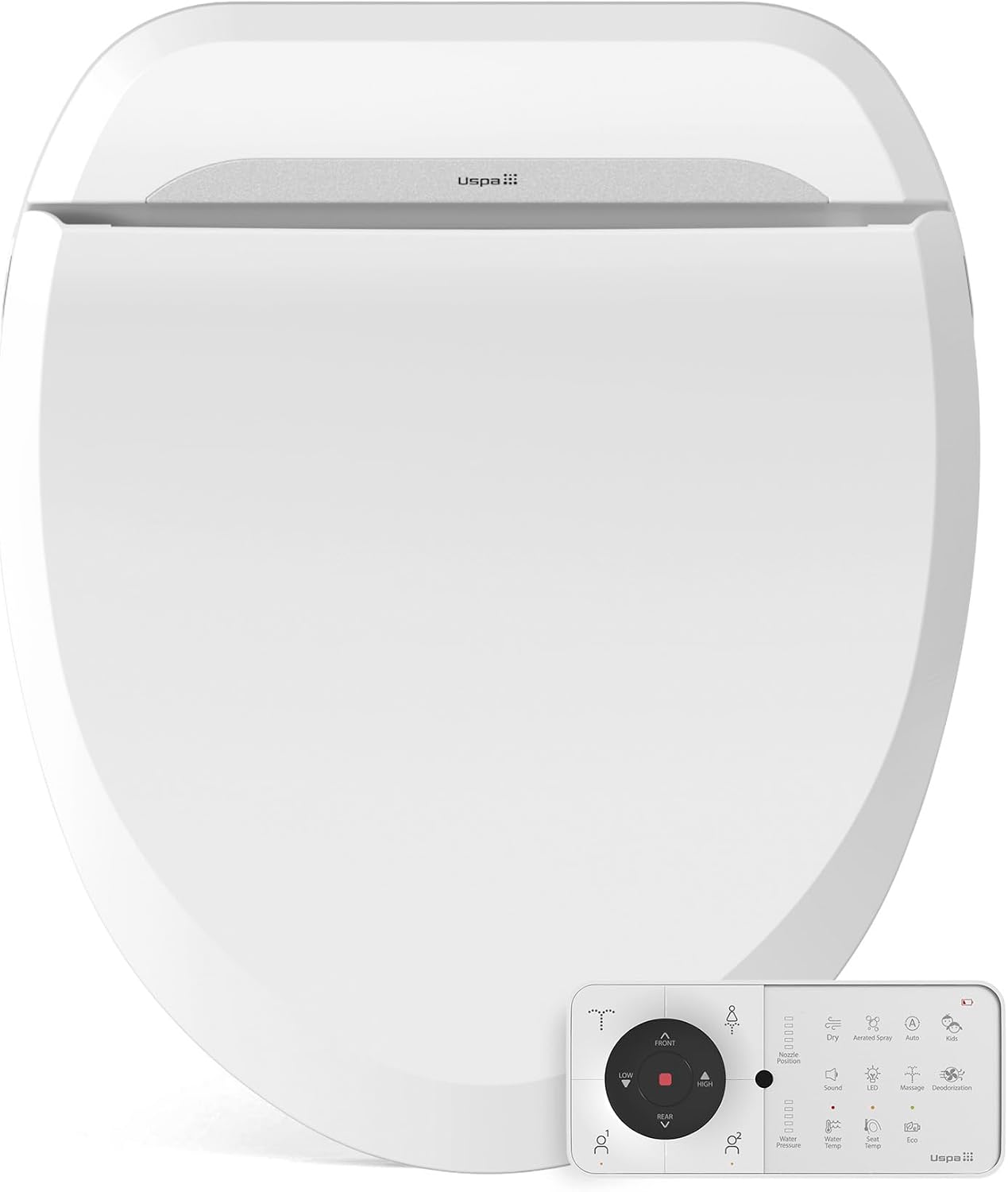Bio Bidet USPA PRO Modern Bidet Seat, Warm Water, Heated Seat & Dryer, Remote Control, Round