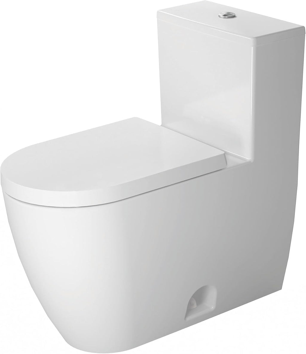 Duravit, 2173012085, ME by Starck 1.28 GPF One Piece Elongated Chair Height Toilet with Top Flush Button - Less Seat, White with HygieneGlaze