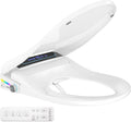 Bidet Toilet Seat Elongated, Smart Heated Bidet Toilet Seats with AUTO - Water & Dryer Slow Close Lid, Nozzle for 4 Cleaning Modes, Remote Control - Adjustable Water Pressure & Temp, LED Lighting