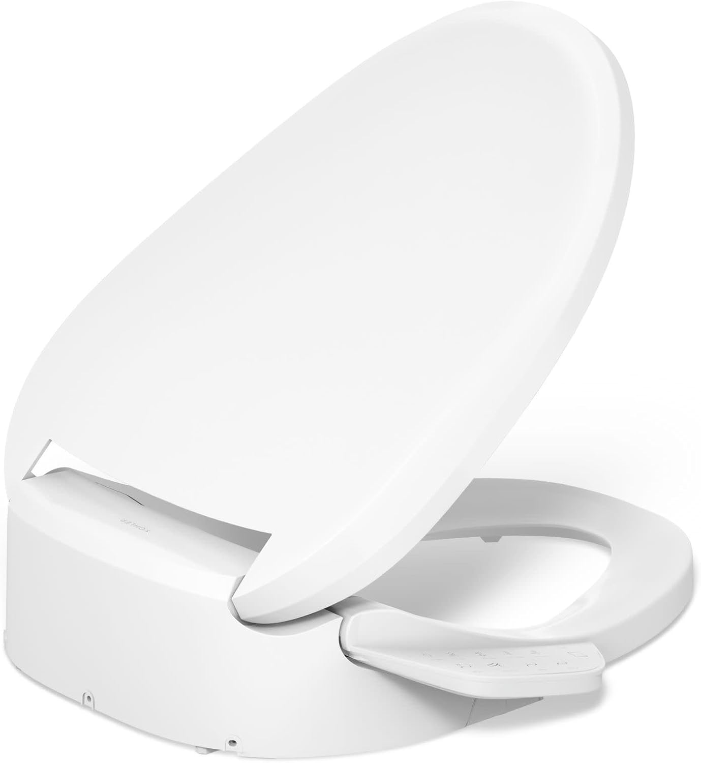 Kohler PureWash E725 Heated Bidet Toilet Seat Elongated, White with Remote, Warm Water, Dryer, Quiet-Close Lid, Self-Cleaning Wand, Adjustable Water Pressure, Nightlight