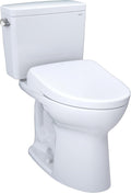 TOTO® Drake® WASHLET®+ Two-Piece Elongated 1.28 GPF TORNADO FLUSH® Toilet with S7A Contemporary Bidet Seat, Cotton White - MW7764736CEG#01