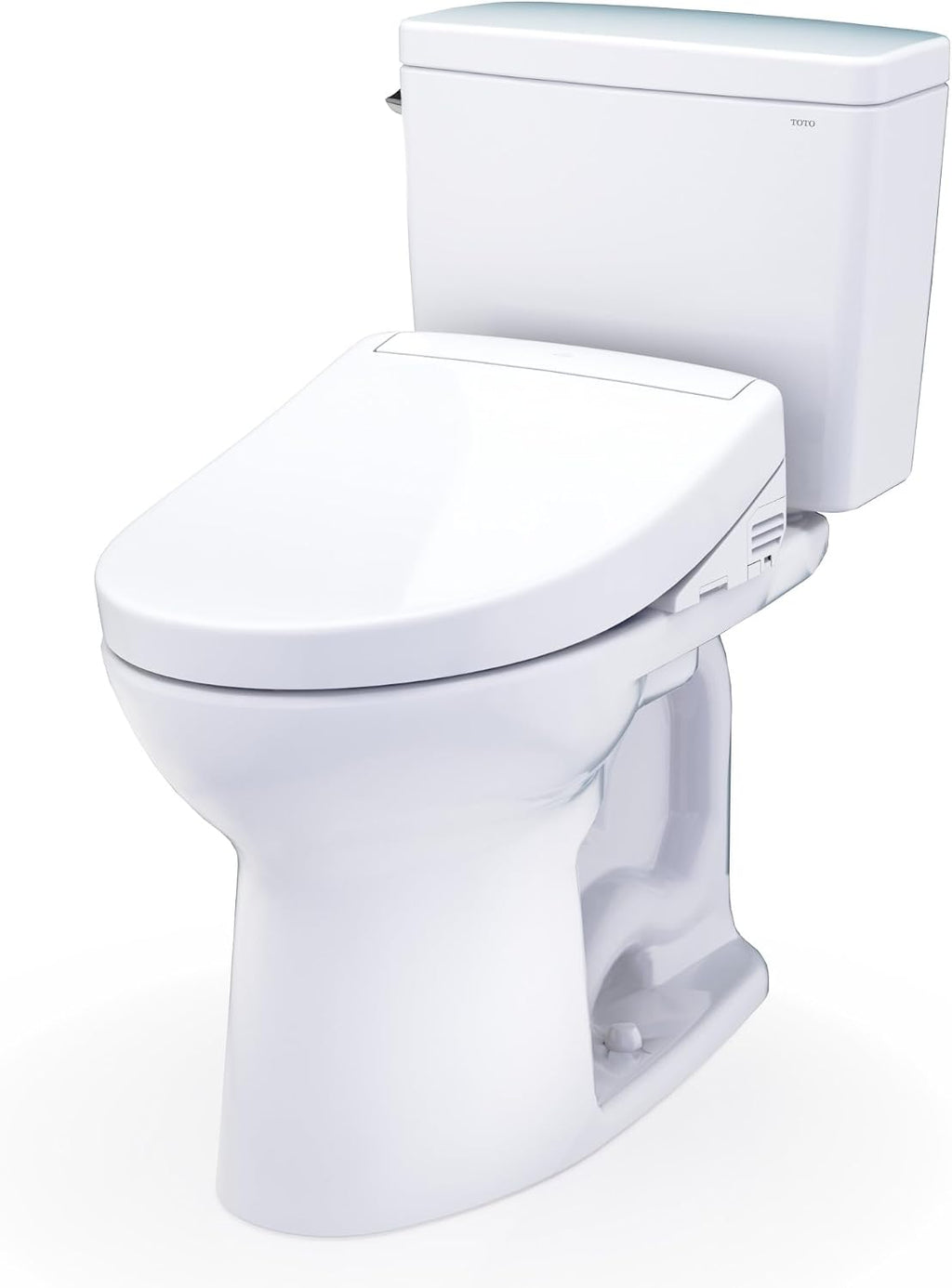 TOTO® Drake® WASHLET®+ Two-Piece Elongated 1.28 GPF Universal Height TORNADO FLUSH® Toilet with S5 Bidet Seat, Cotton White - MW7763446CEFG#01