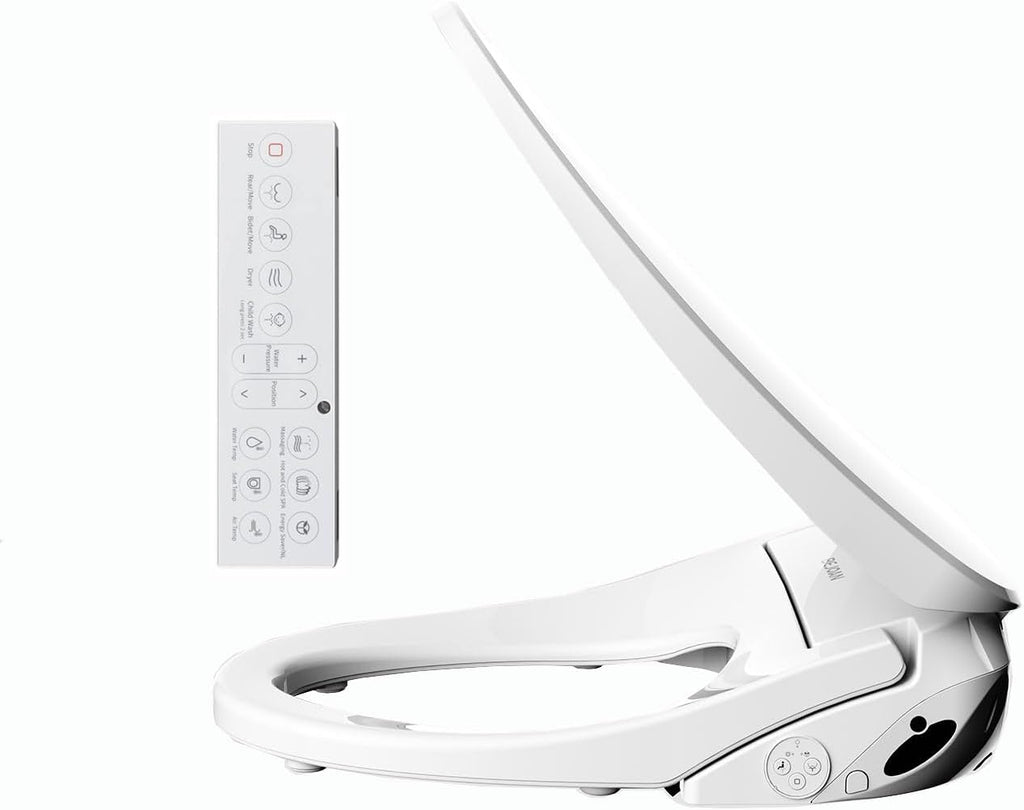 X1 Electric Bidet Seat for Elongated Toilets with Remote Control- Electronic Heated Toilet Seat with Endless Warm Water and Multifunctional Wash Functions，White，Easy Installation