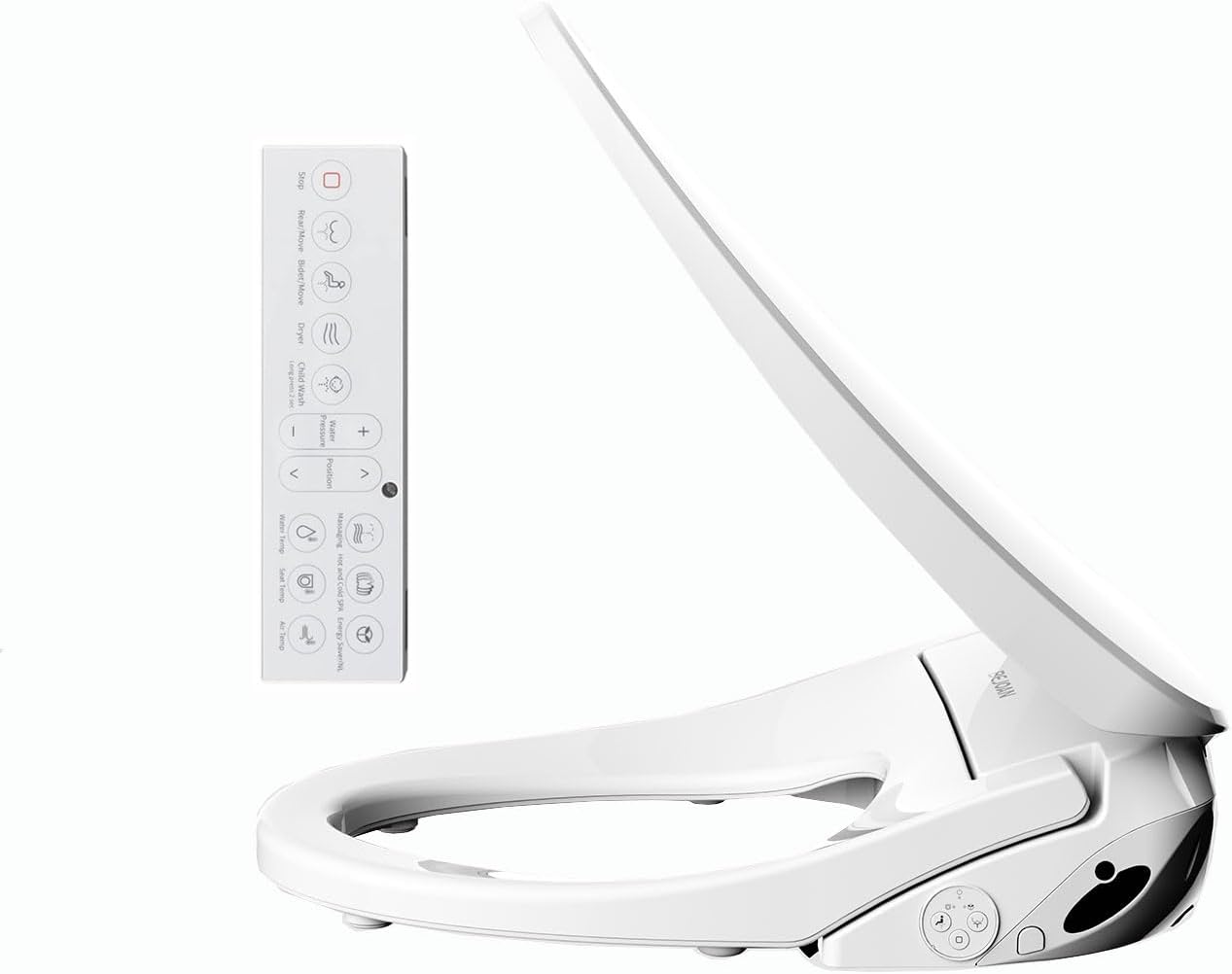 X1 Electric Bidet Seat for Elongated Toilets with Remote Control- Electronic Heated Toilet Seat with Endless Warm Water and Multifunctional Wash Functions，White，Easy Installation