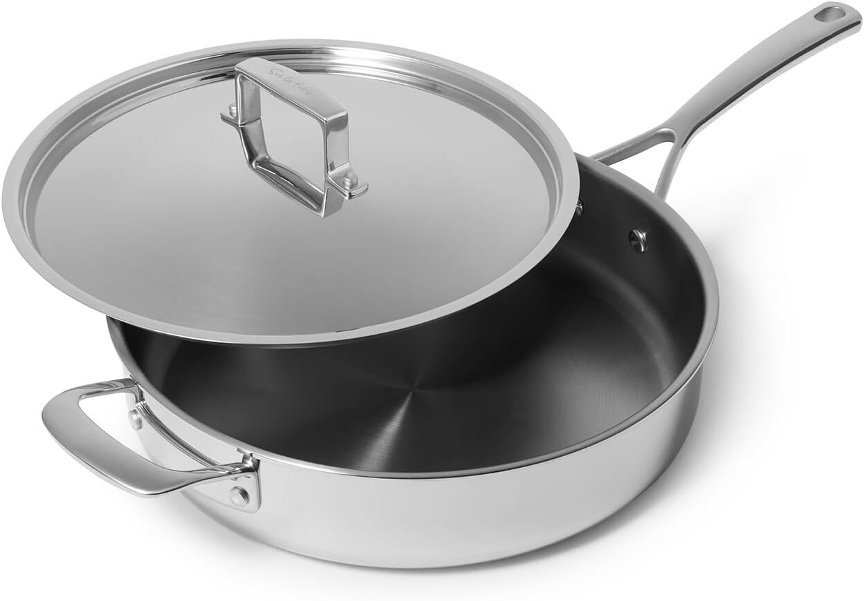 Sur La Table Classic 5-Ply Stainless Steel Sauté Pan, 5 Qt, Silver