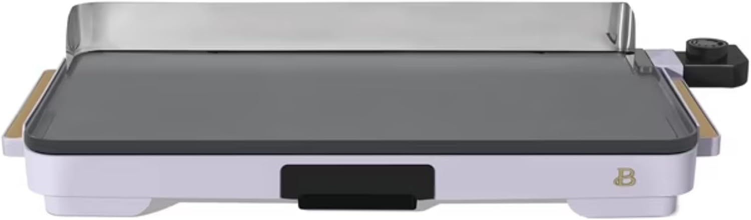 Extra Large Electric Griddle 12x22 Inch, 1500W Nonstick Countertop Griddle with Removable Backsplash and Adjustable Temperature Control for Family Breakfast & Indoor Cooking (Lavender)