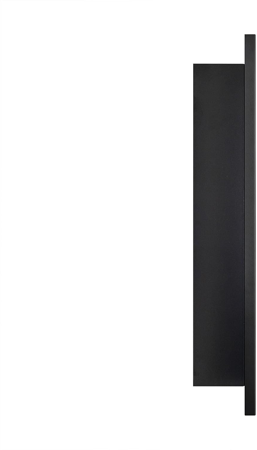 TEHOME 17.5'' x 29'' Black Recessed and Surface Mount Bathroom Medicine Cabinet with Mirror Matt Black Square Cornered Metal Framed Rounded Rectangle Medicine Cabinet Mirror