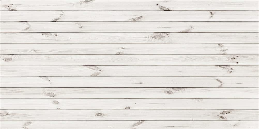 AOFOTO 20x10ft White Wood Photography Backdrop Rustic Wooden Board Plank Hardwood Background Wall Floor Still Life Shooting Decor Kids Baby Adult Portrait Photoshoot Props Birthday Party Supplies