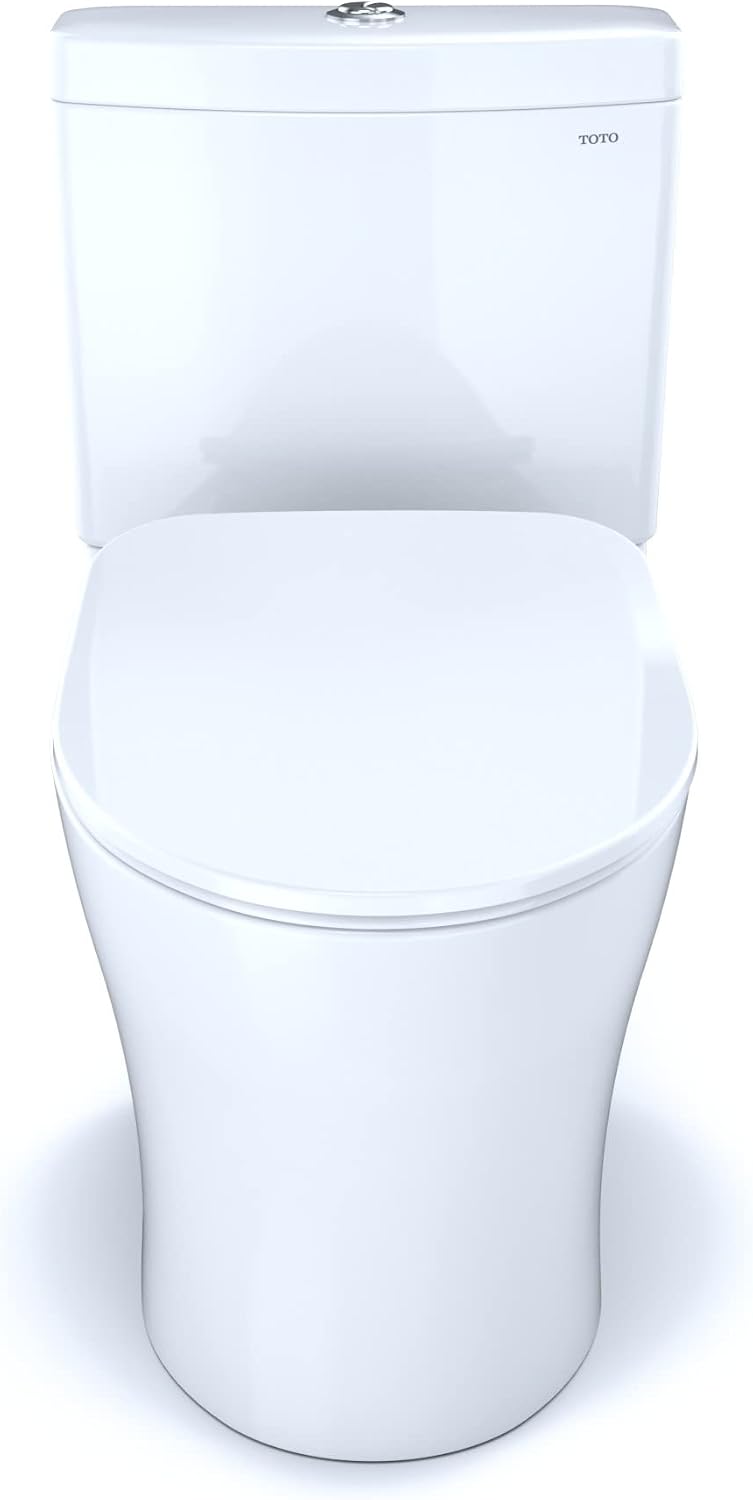 TOTO® Aquia® IV Two-Piece Elongated Dual Flush 1.28 and 0.9 GPF Toilet with CEFIONTECT® and SoftClose® Seat, WASHLET®+ Ready, Cotton White - MS446234CEMFGN#01