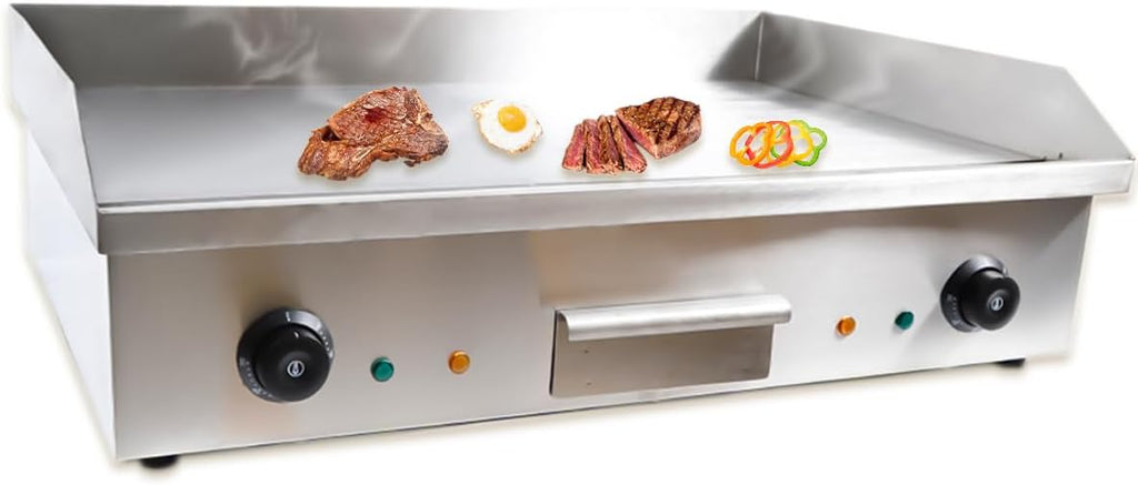 Commercial Electric Griddle, 3000W 28' Commercial Flat Top Griddle, Stainless Steel Non-Stick Countertop Teppanyaki Grill, Adjustable Temperature Control 122℉-572℉