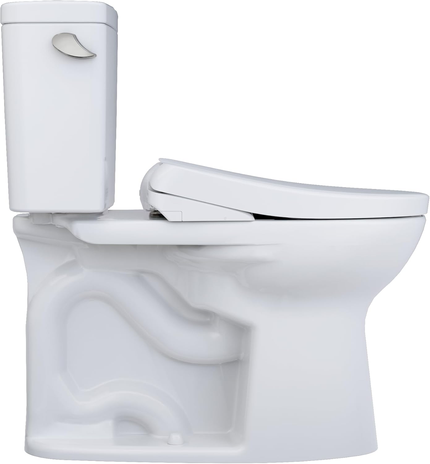 TOTO® Drake® WASHLET®+ Two-Piece Elongated 1.6 GPF Universal Height TORNADO FLUSH® Toilet with S7A Contemporary Bidet Seat, Cotton White - MW7764736CSFG#01