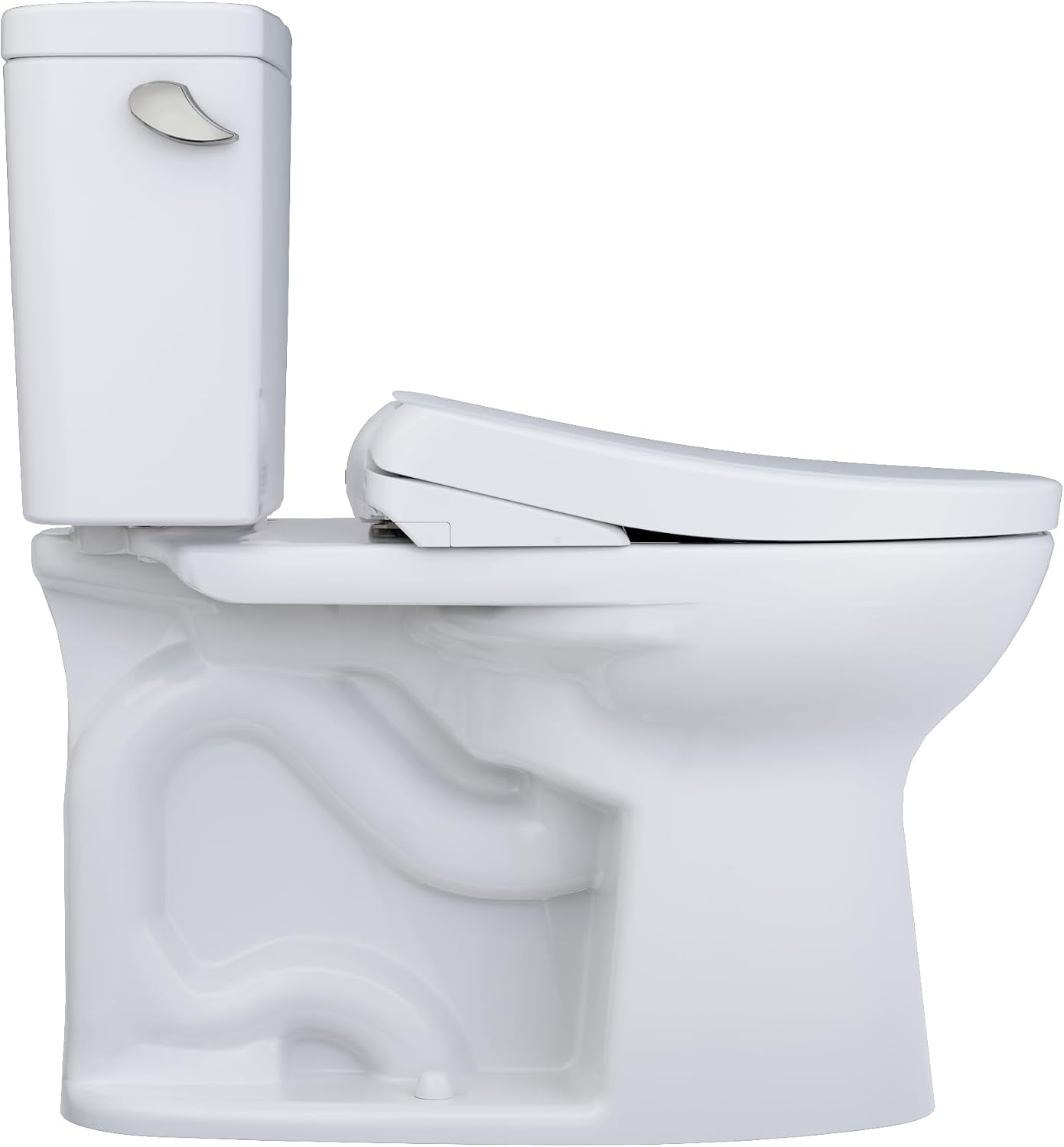 TOTO® Drake® WASHLET®+ Two-Piece Elongated 1.6 GPF Universal Height TORNADO FLUSH® Toilet and S7 Contemporary Bidet Seat with Auto Flush, 10 Inch Rough-In, Cotton White - MW7764726CSFGA.10#01