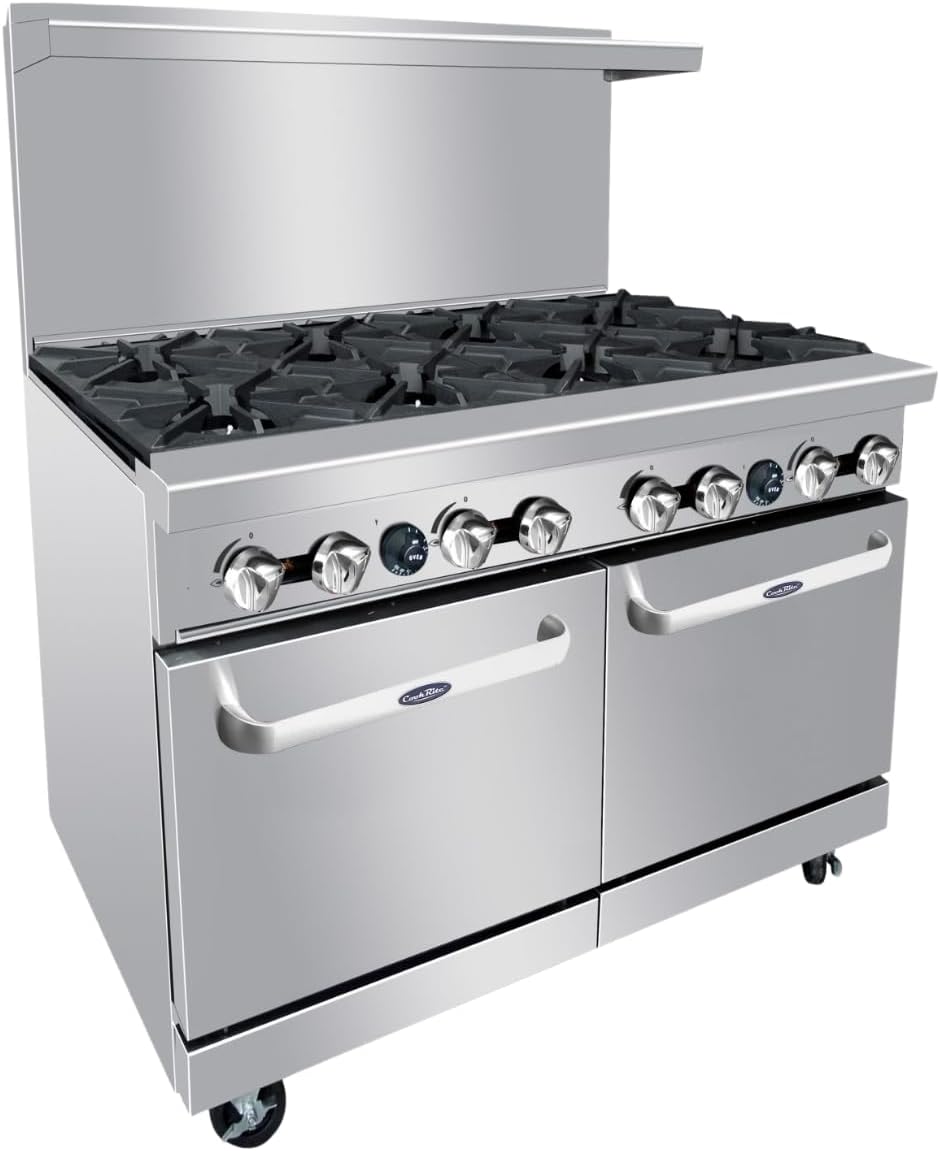Atosa AGR Commercial Gas Range, 48' Gas Range, (8) Burners Top, (2) 20' Standard Ovens, Natural Gas (AGR-8B-NG)