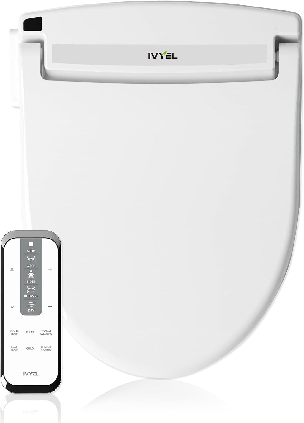 GL-3 REM Smart Bidet Toilet Seat with Remote - Round Electric Bidet, Heated Seat, Warm Air Dryer, Full Stainless Steel Self-Cleaning Nozzle, Intensive Wash & Sitz Bath
