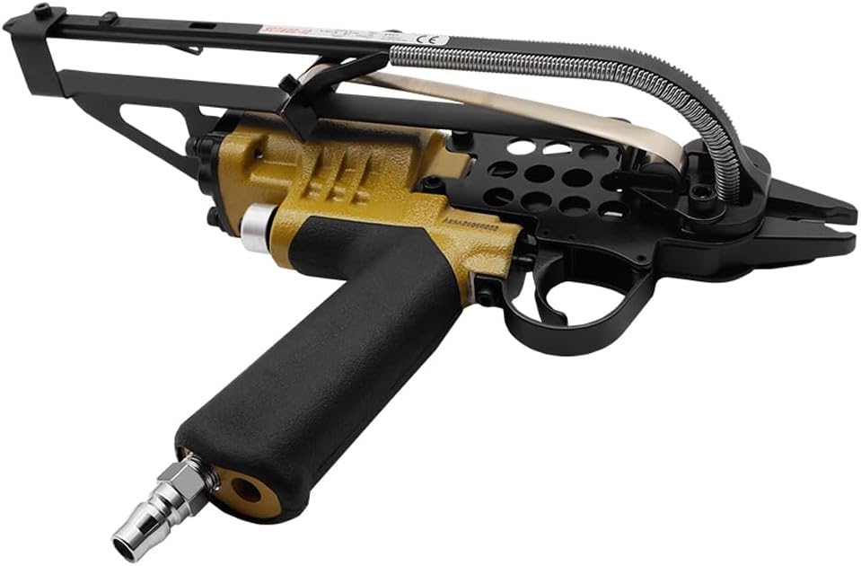 SC760C-I2 Pneumatic Hog Ring Gun, 16 Gauge 1/2' Crown Hog Ring Pliers, 2.6-3.6 mm Closure, Short Magazine Lightweight Air C Ring Stapler for Fencing, Upholstery, Pet Cages, and Bag Closing