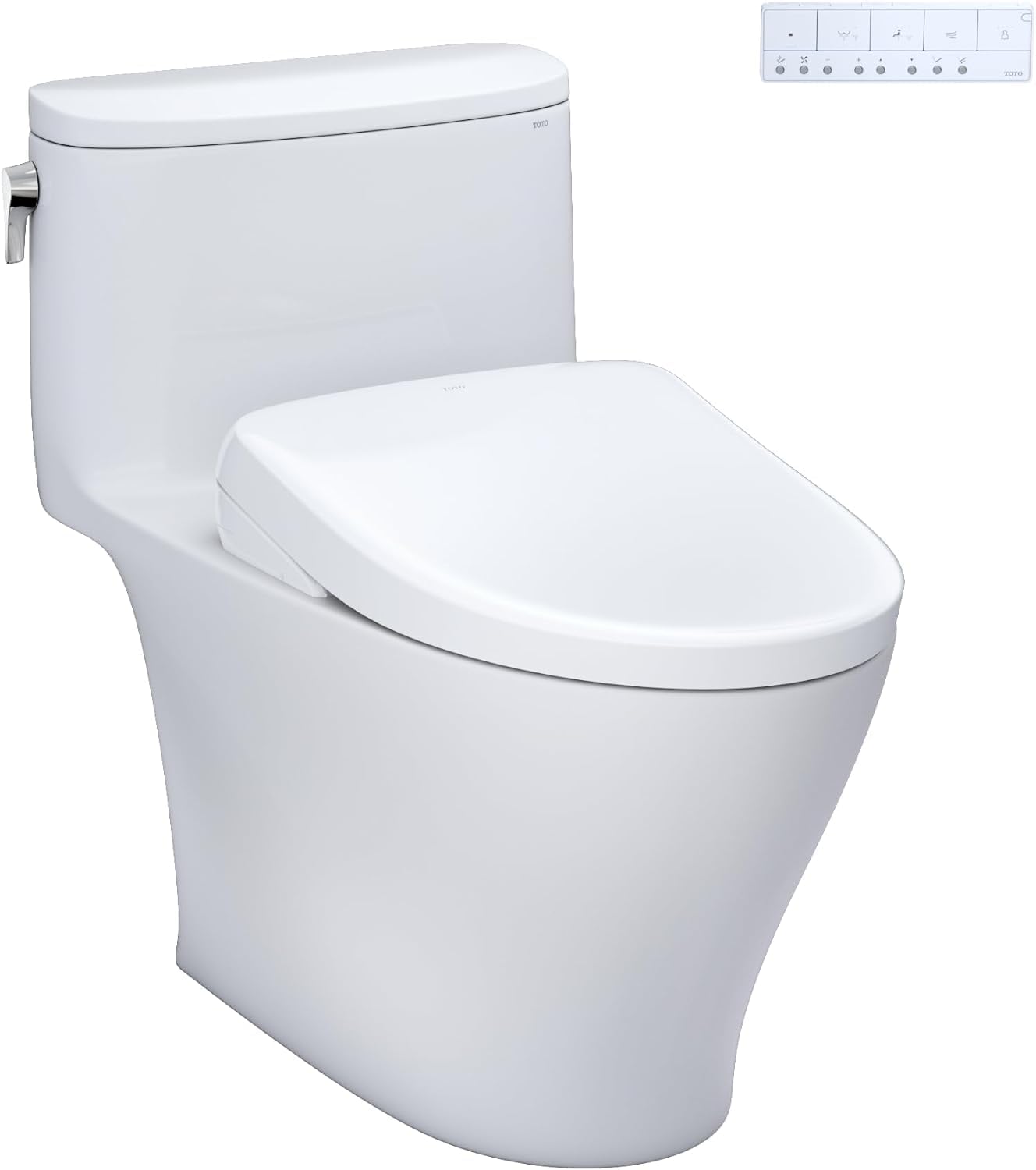 TOTO® WASHLET®+ Nexus® One-Piece Elongated 1.28 GPF Toilet with S7 Contemporary Bidet Seat, Cotton White - MW6424726CEFG#01