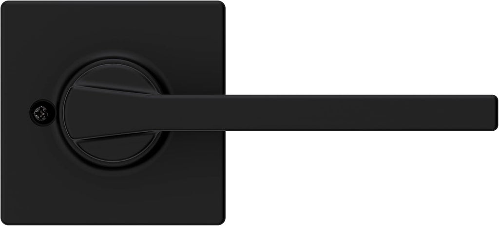 Kwikset Casey Dummy Door Handle,Sided Lever for Closets,French Double Doors,and Pantry,Matte Black Non-Turning Reversible Interior Push/Pull Lever,with Microban Protection,(Pack of 12)