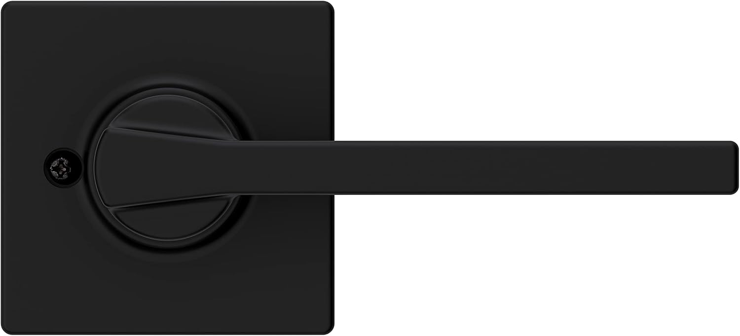 Kwikset Casey Dummy Door Handle,Sided Lever for Closets,French Double Doors,and Pantry,Matte Black Non-Turning Reversible Interior Push/Pull Lever,with Microban Protection,(Pack of 12)